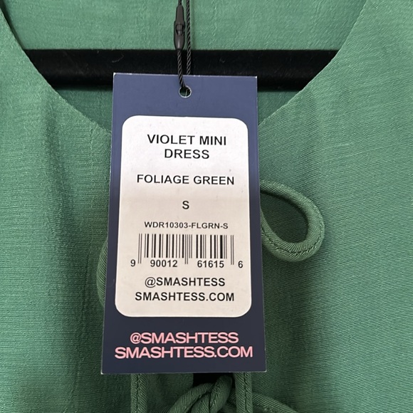 BNWT Smash and Tess Violet Mini Dress in Foliage Green - Picture 8 of 12